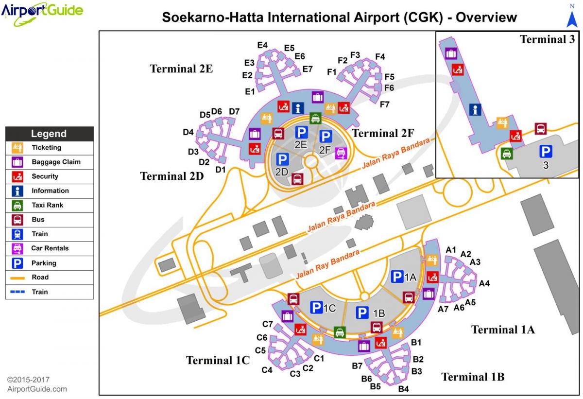 den internationella flygplatsen soekarno-hatta international airport karta