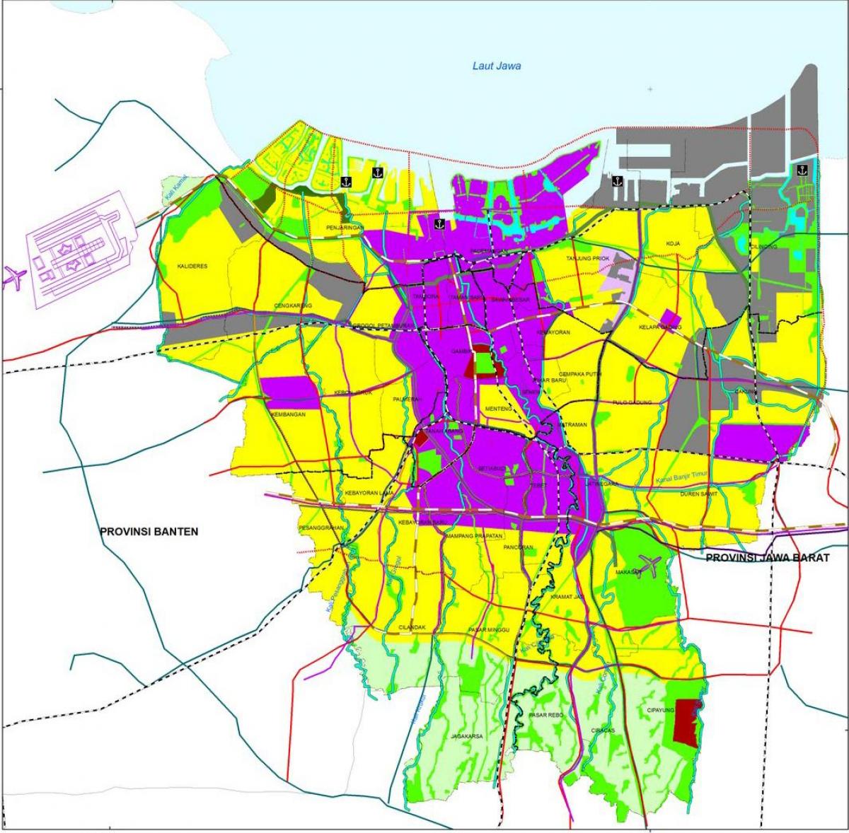 karta över Jakarta cbd