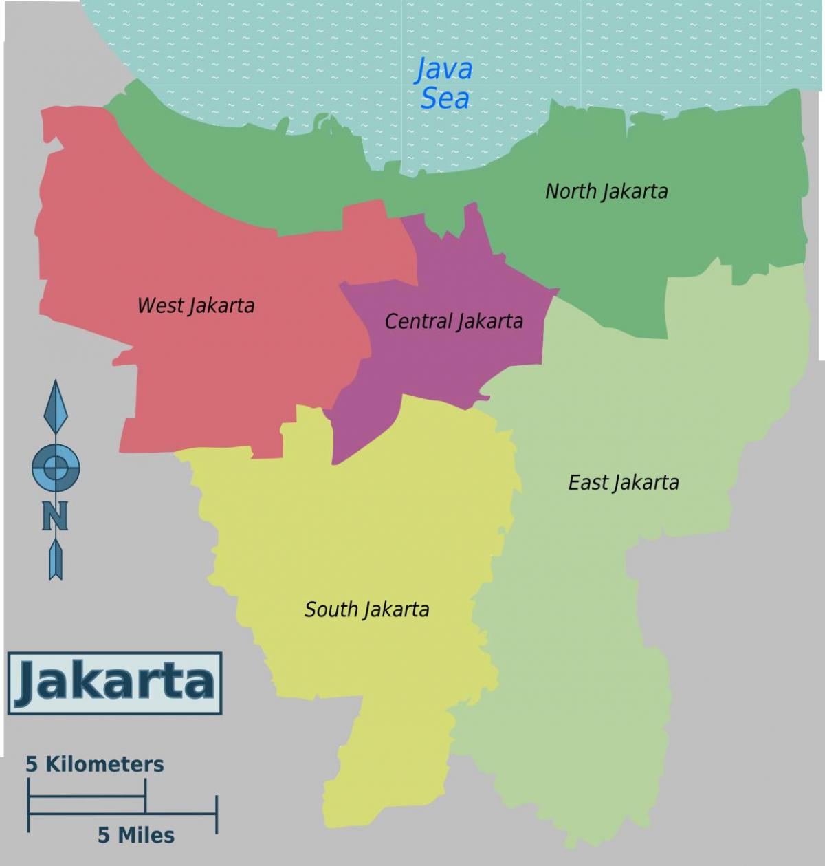 karta över Jakarta distrikt