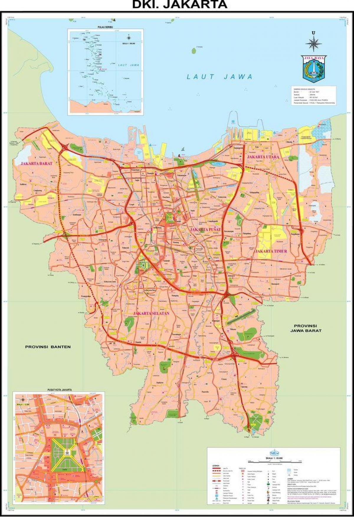 karta över Jakarta gamla stan