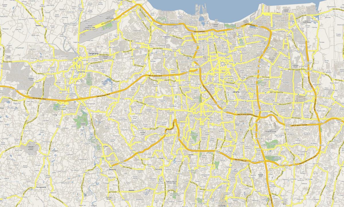 karta över Jakarta road