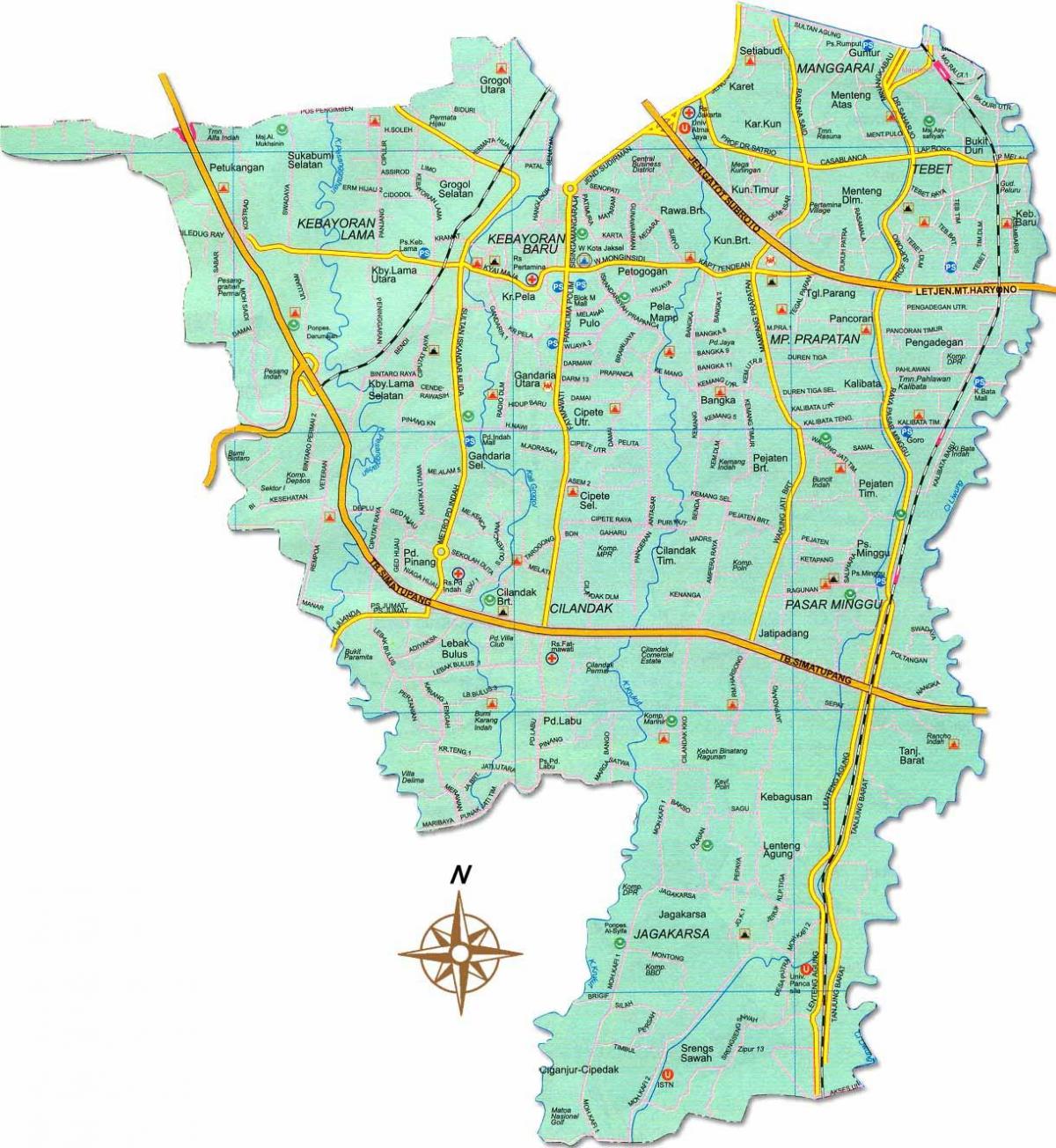 karta över Jakarta selatan