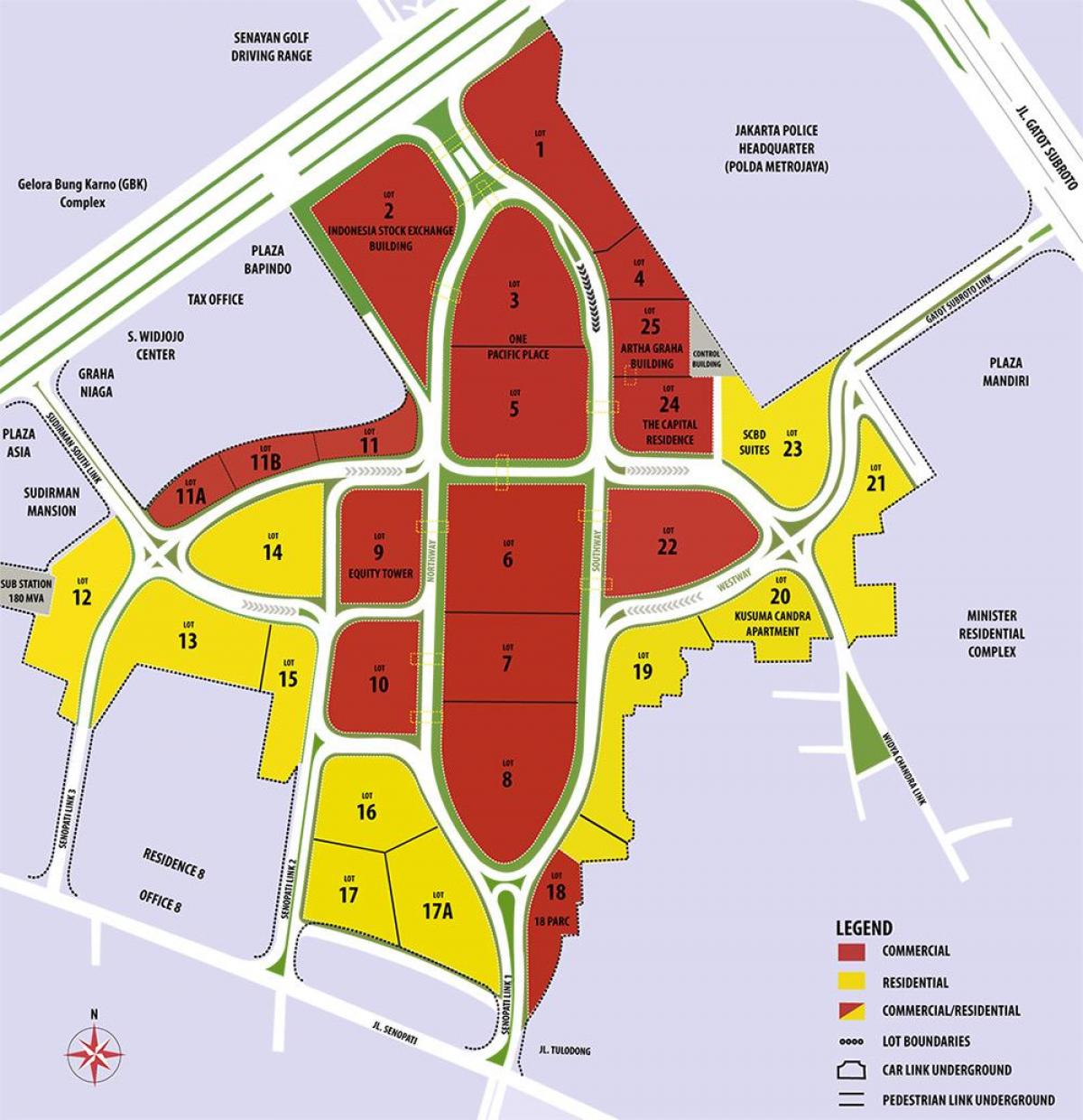 karta över scbd Jakarta