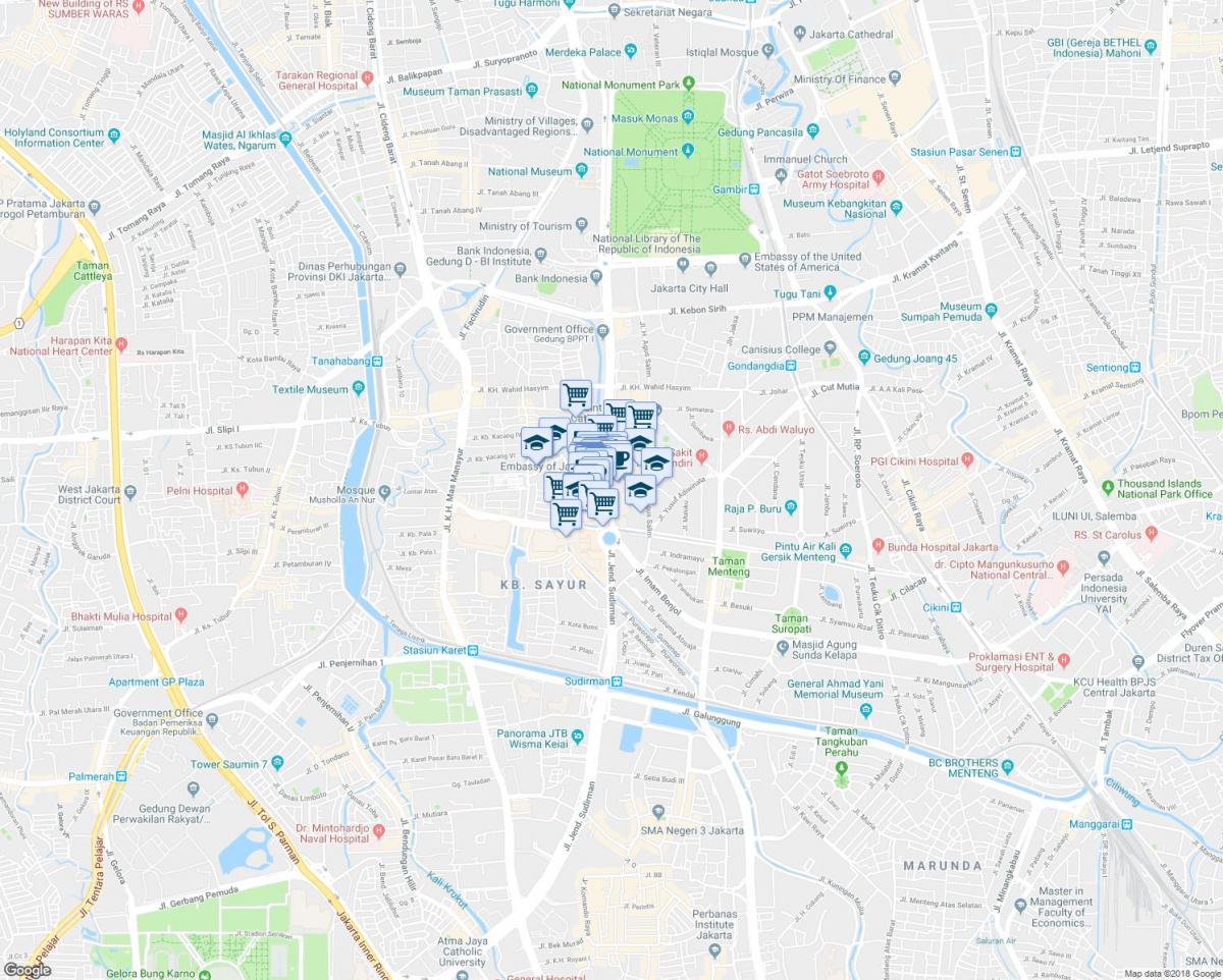 karta över thamrin Jakarta
