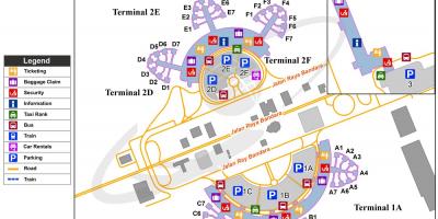 Den internationella flygplatsen Soekarno-hatta flygplatsen terminal 2 på karta