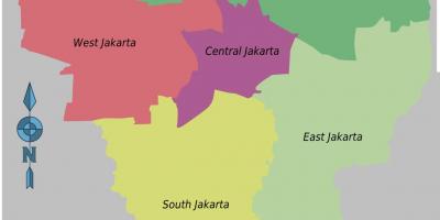 Karta över Jakarta distrikt