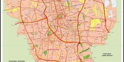 Karta över Jakarta gamla stan