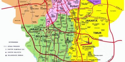 Karta över Jakarta sevärdheter