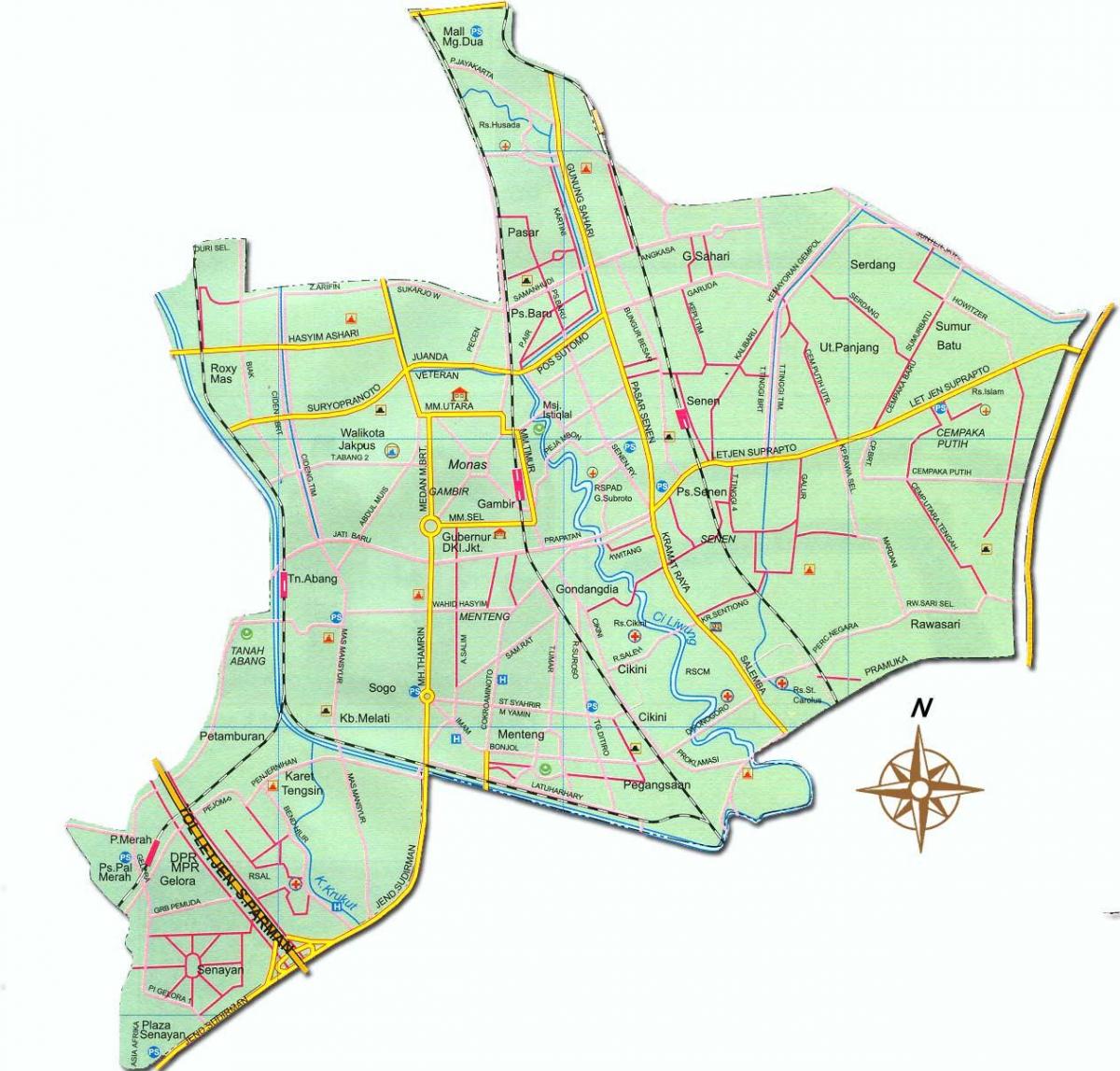karta över Jakarta pusat