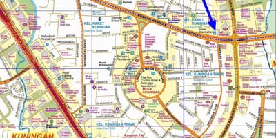 Karta över södra Jakarta